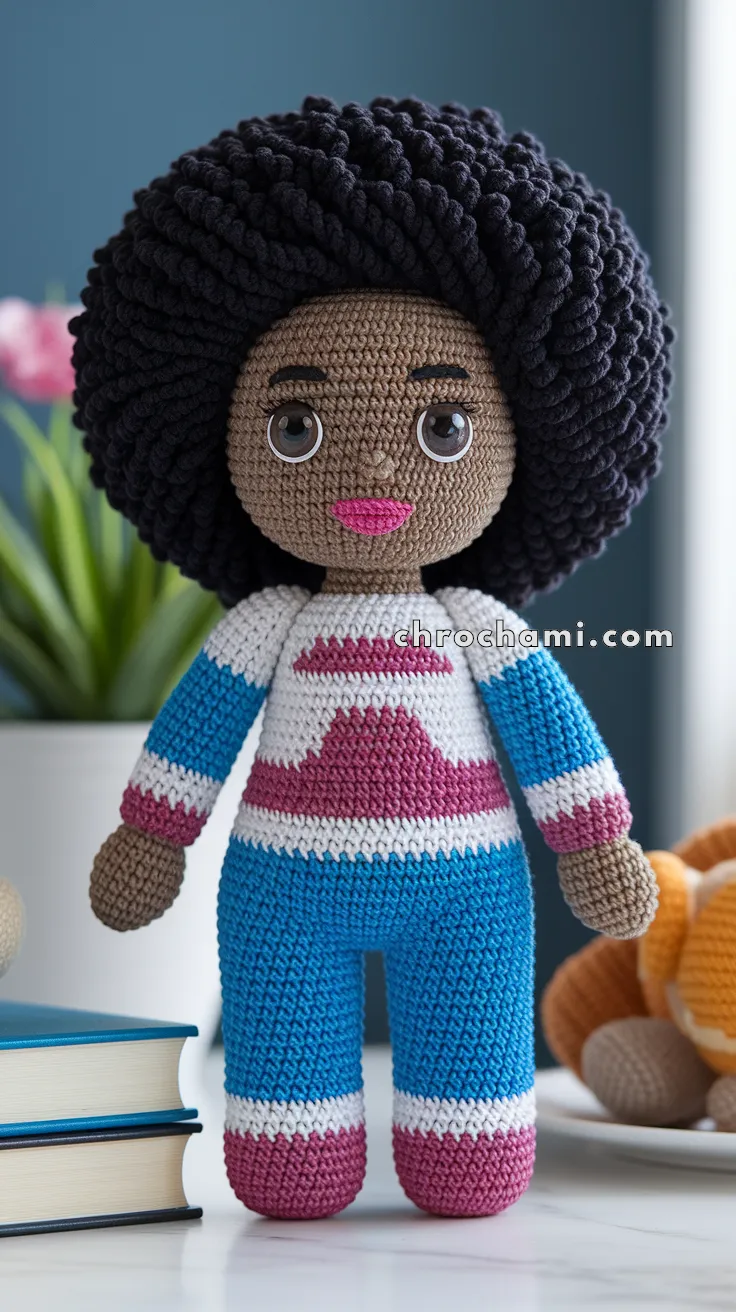 Amigurumi Black Doll With Afro Hair – FREE Crochet Pattern