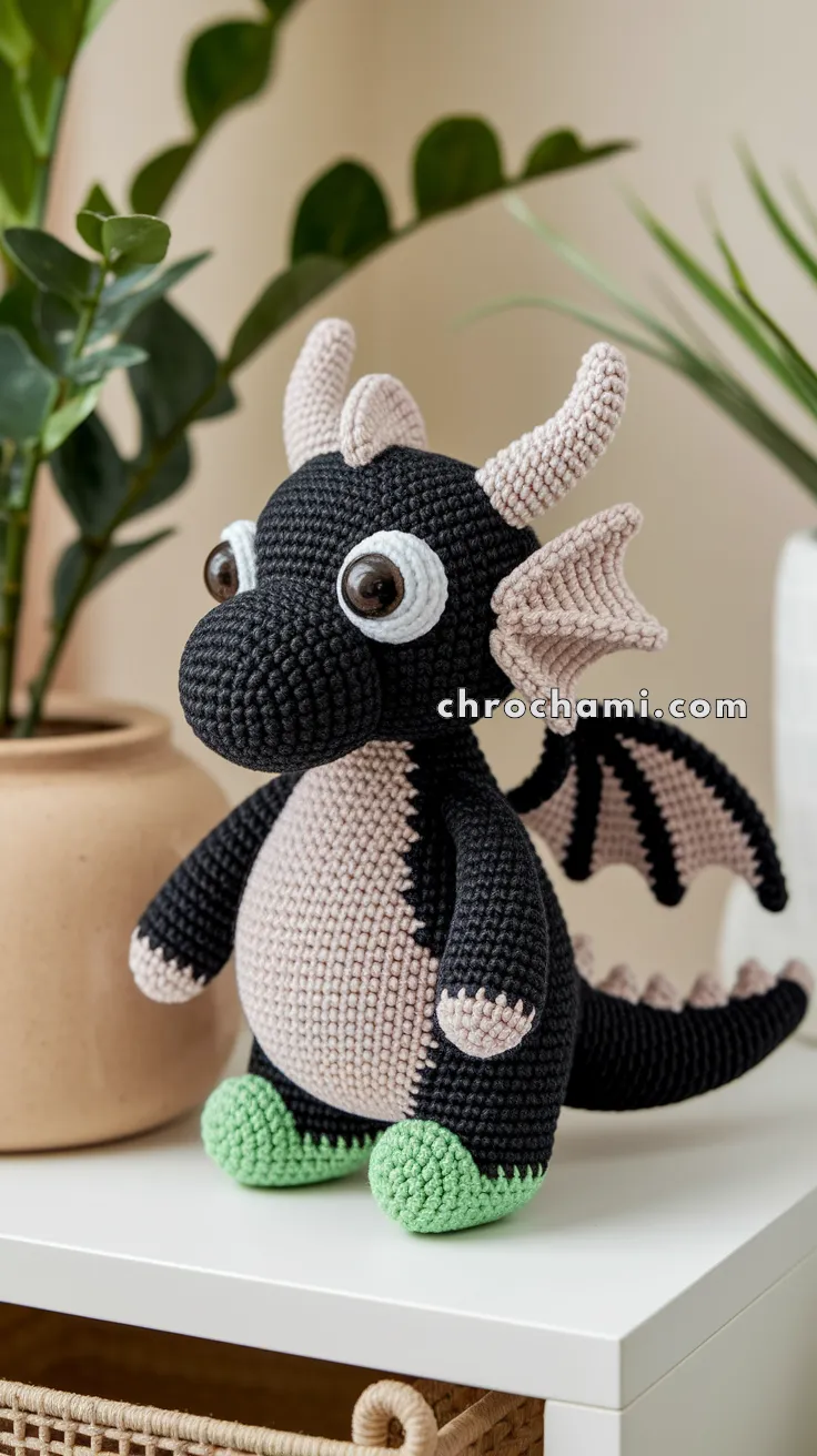 Amigurumi Black Dragon – FREE Crochet Pattern