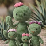Amigurumi Cactus Family With Faces – FREE Crochet Pattern