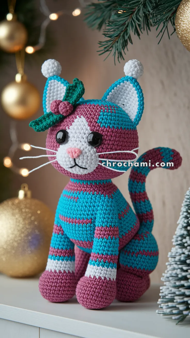 Amigurumi Christmas Cat – FREE Crochet Pattern