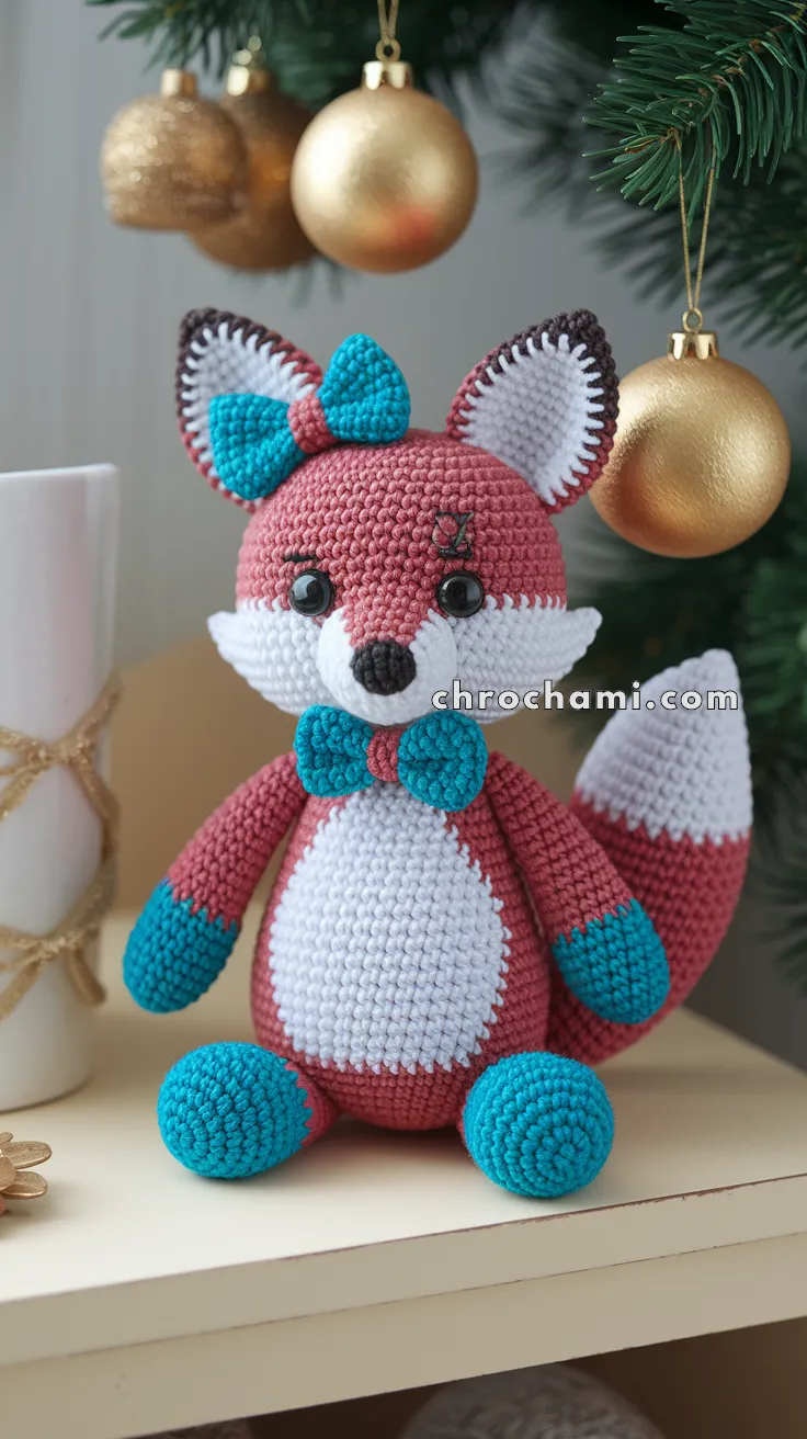 Amigurumi Christmas Fox With Bow Tie – FREE Crochet Pattern