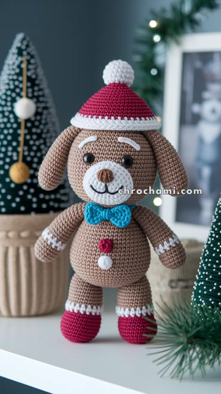 Amigurumi Christmas Gingerbread Dog – FREE Crochet Pattern