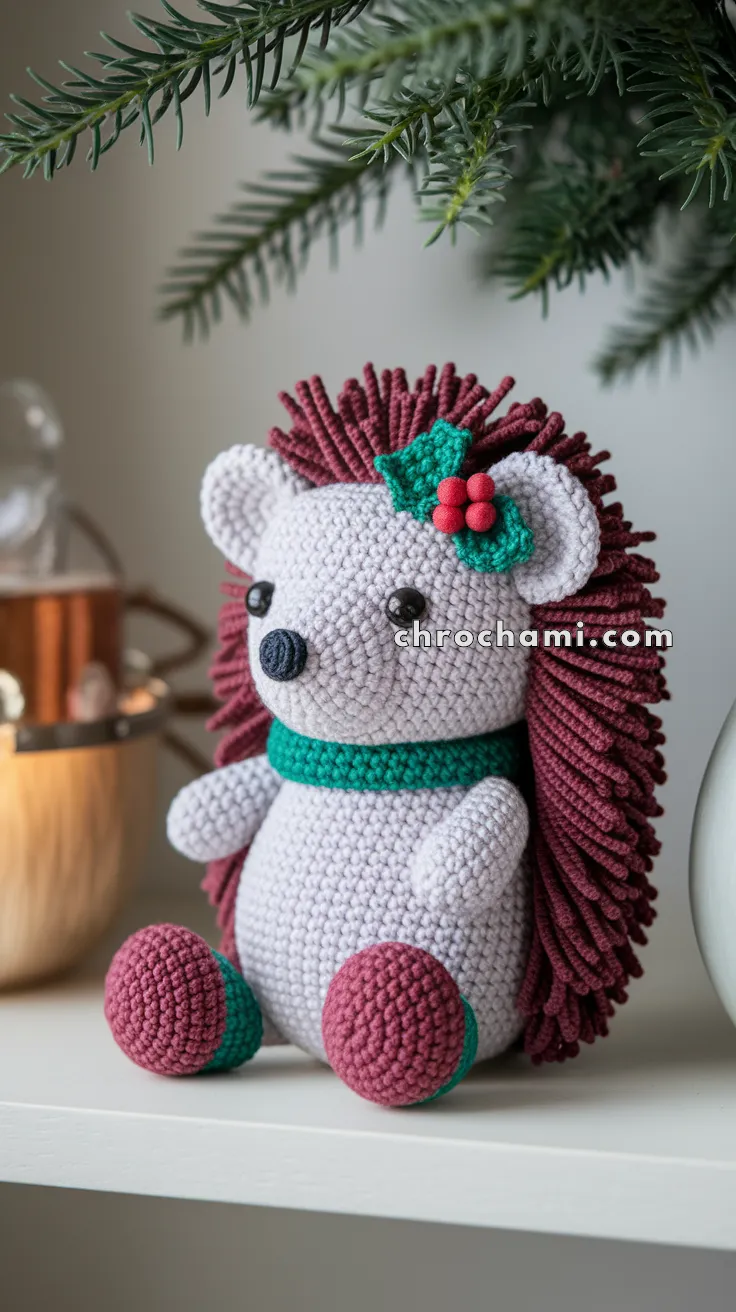 Amigurumi Christmas Hedgehog With Holly – FREE Crochet Pattern