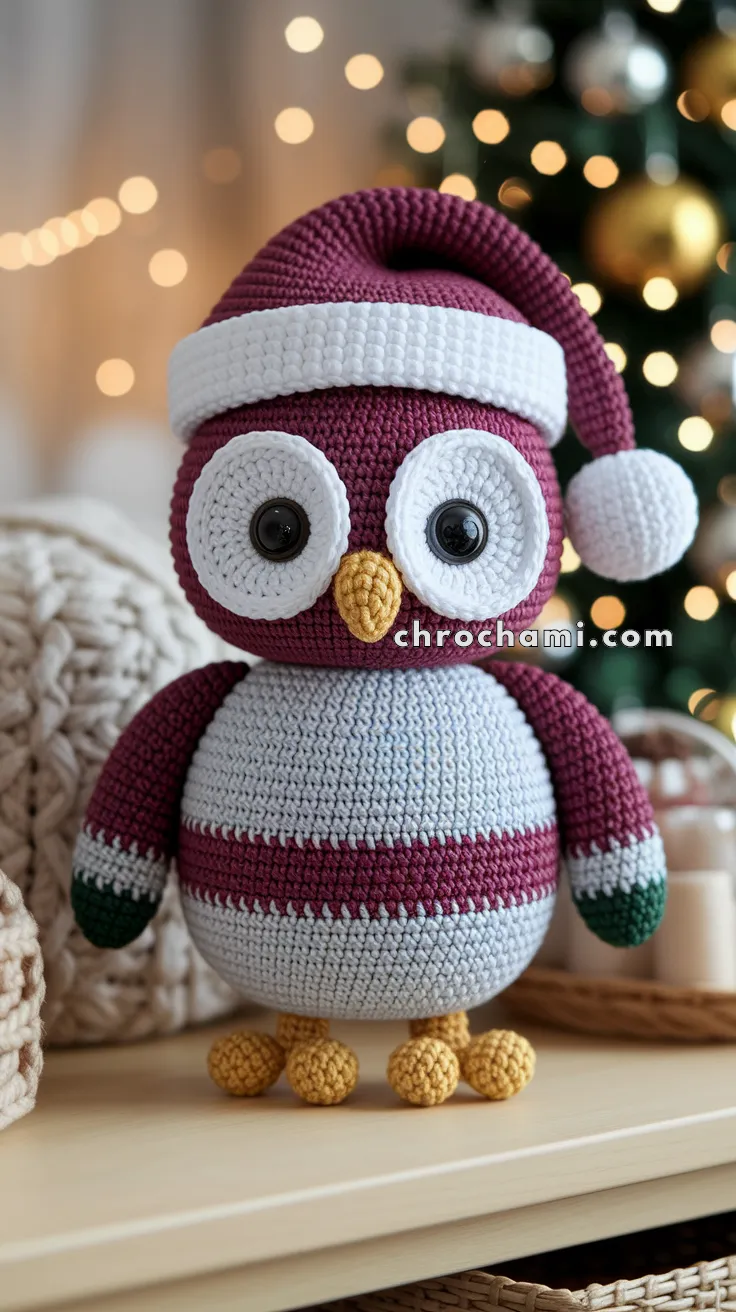 Amigurumi Christmas Owl With Santa Hat – FREE Crochet Pattern