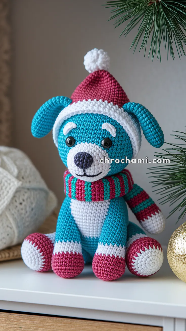 Amigurumi Christmas Puppy With Scarf – FREE Crochet Pattern