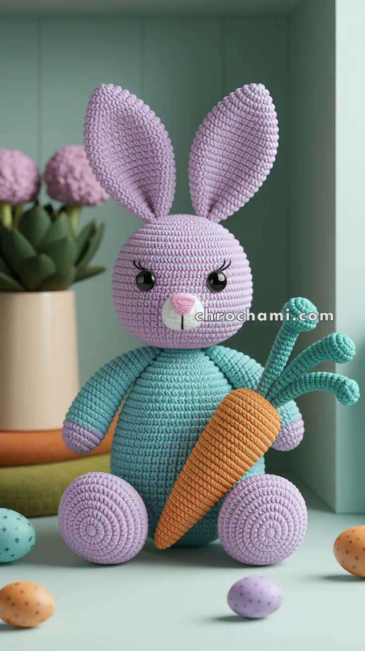 Amigurumi Easter Bunny In A Carrot Patch – FREE Crochet Pattern