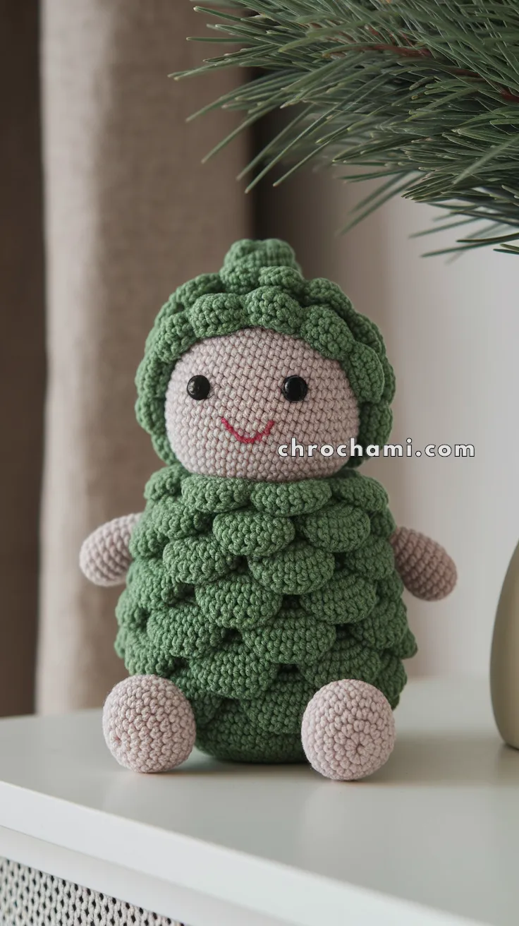 Amigurumi Festive Pine Cone – FREE Crochet Pattern