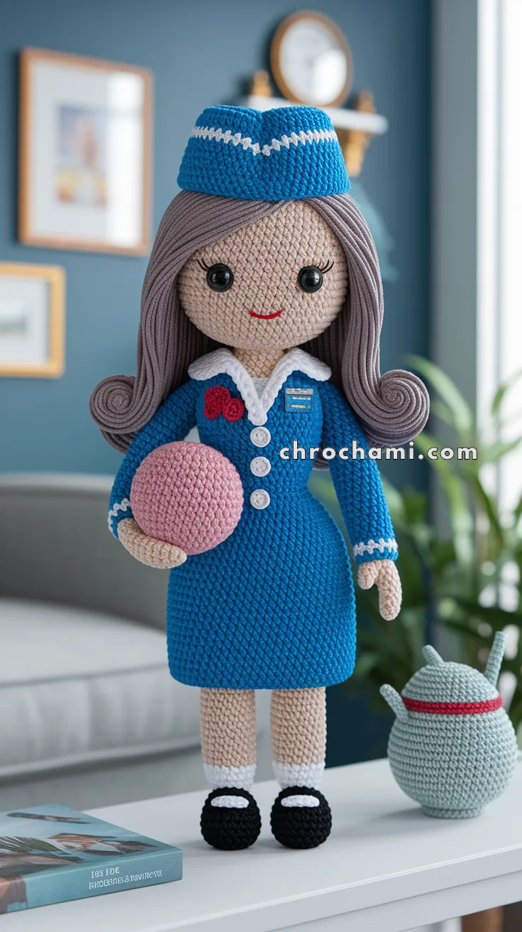 Amigurumi Flight Attendant Doll – FREE Crochet Pattern