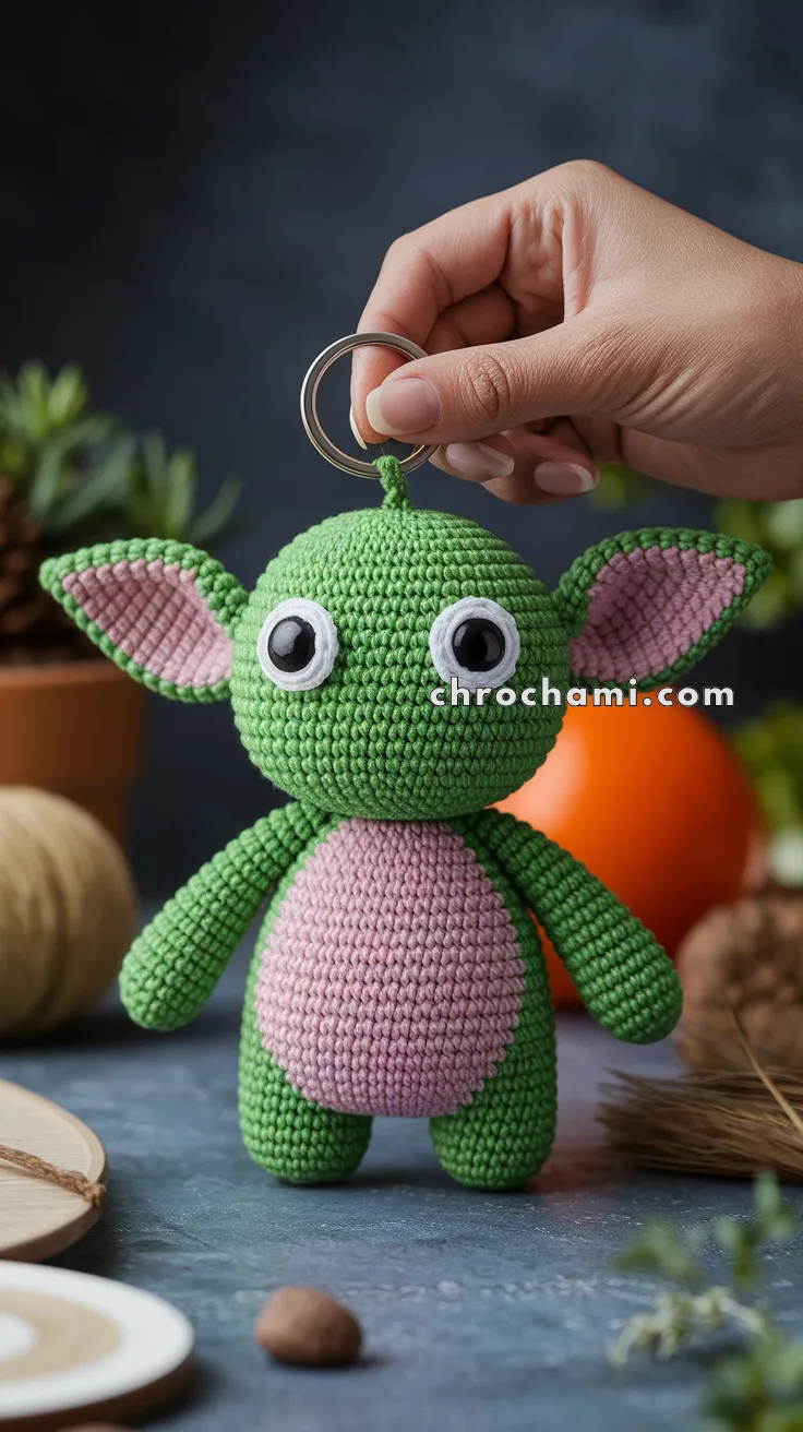 Amigurumi Goblin Face Keychain – FREE Crochet Pattern