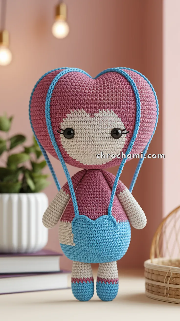 Amigurumi Heart-Shaped Hot Air Balloon – FREE Crochet Pattern