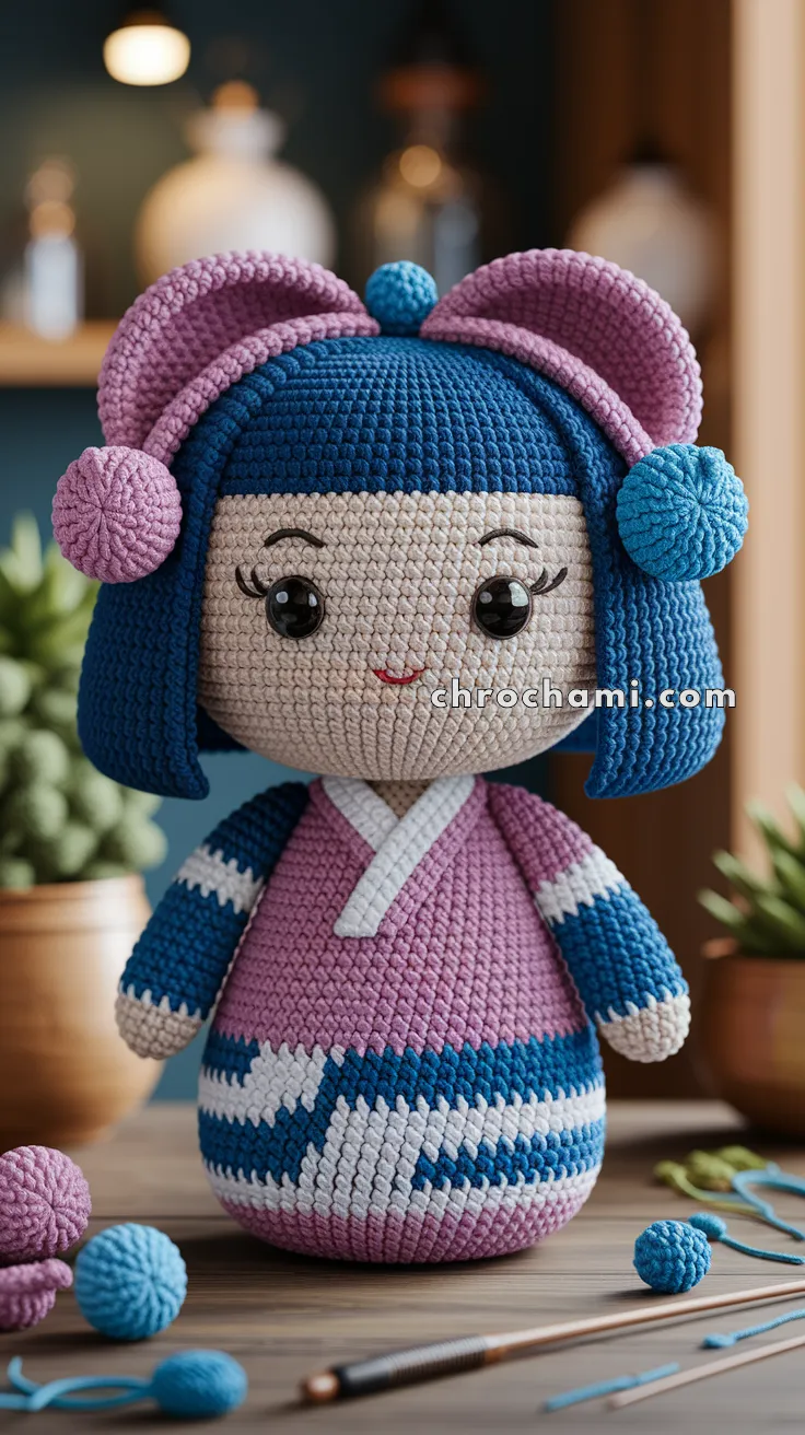 Amigurumi Japanese Kokeshi Doll – FREE Crochet Pattern