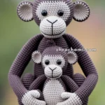 Amigurumi Monkey With Her Infant – FREE Crochet Pattern