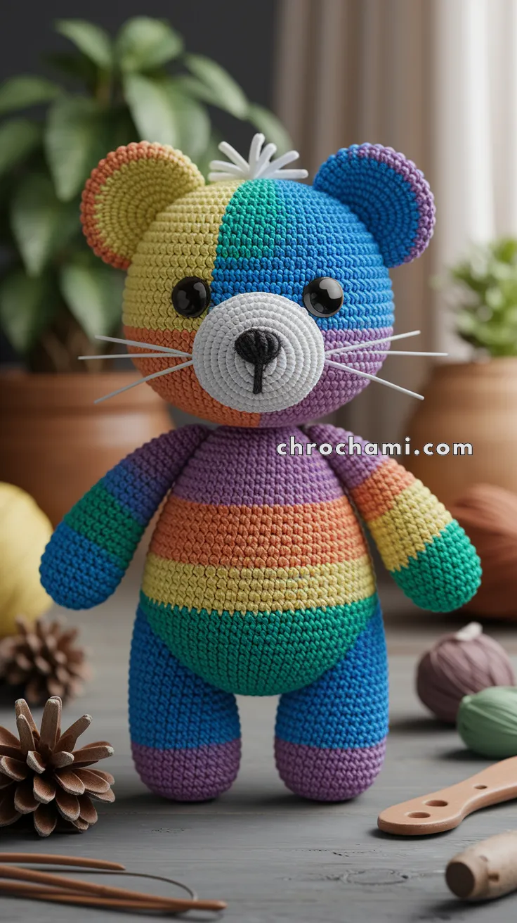 Amigurumi Rainbow Bear – FREE Crochet Pattern