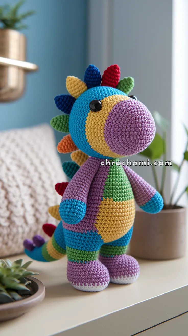 Amigurumi Rainbow Dinosaur – FREE Crochet Pattern