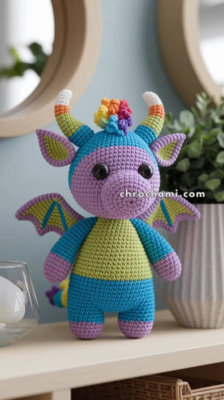 Amigurumi Rainbow Dragon – FREE Crochet Pattern