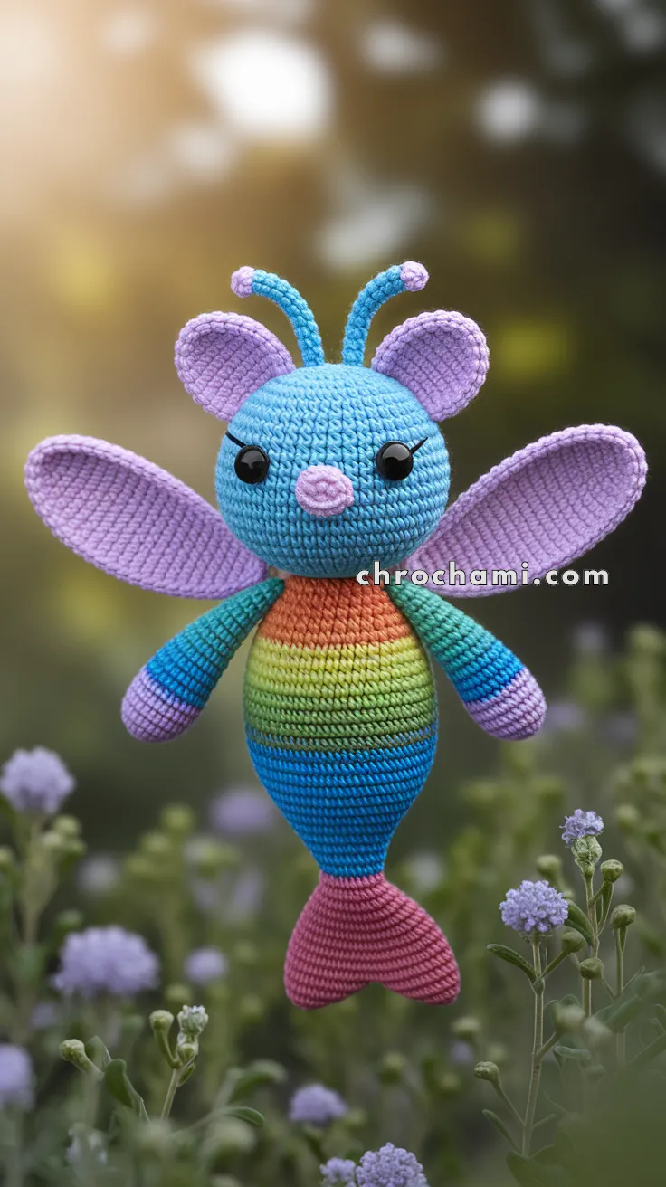 Amigurumi Rainbow Dragonfly – FREE Crochet Pattern