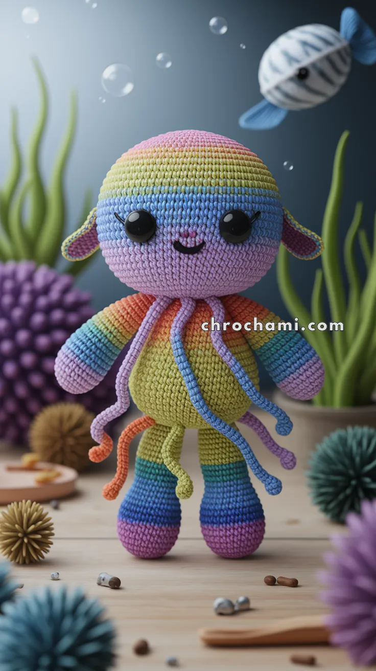 Amigurumi Rainbow Jellyfish – FREE Crochet Pattern