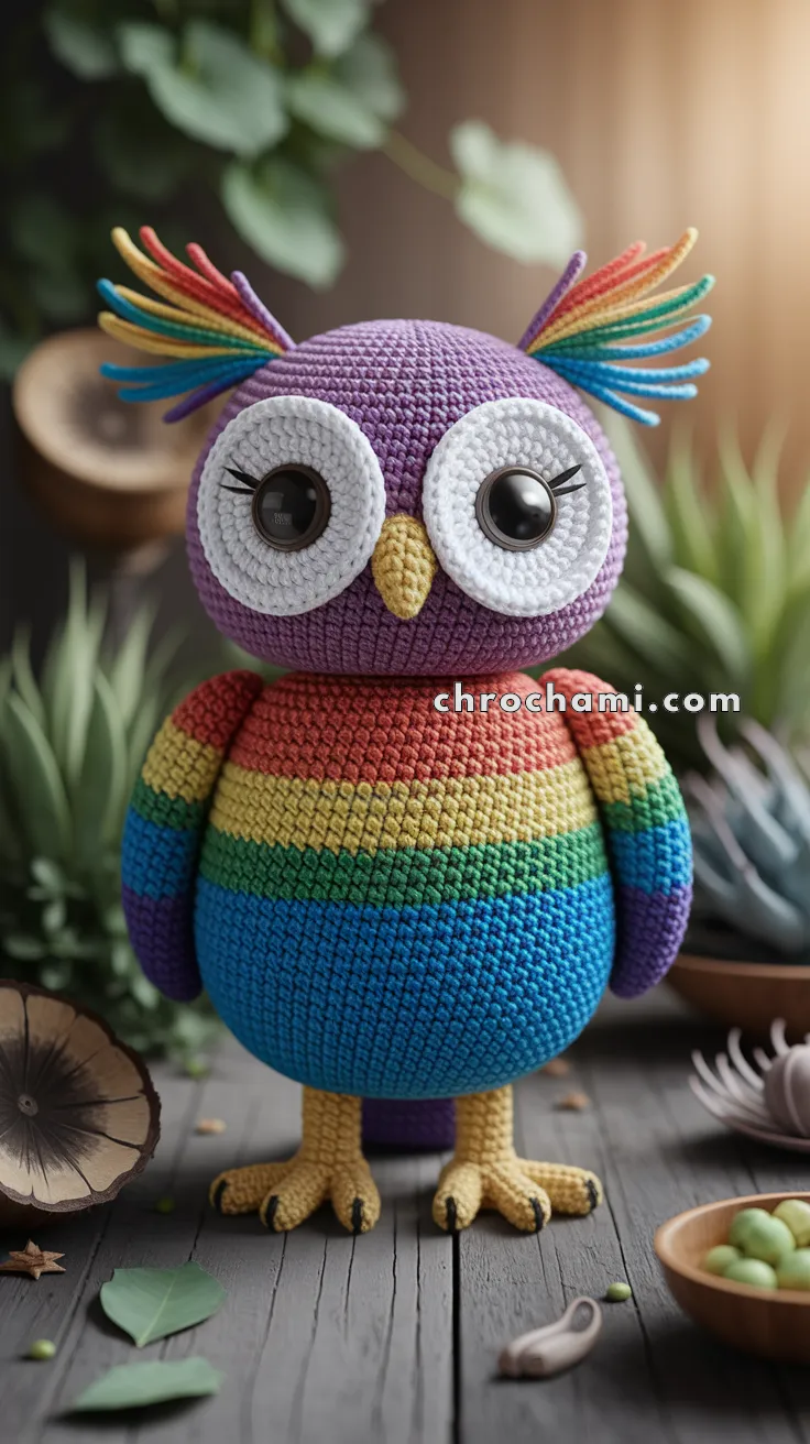 Amigurumi Rainbow Owl – FREE Crochet Pattern