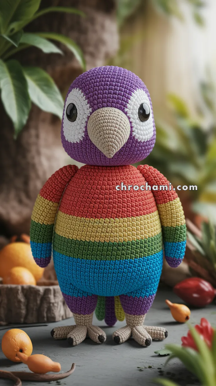 Amigurumi Rainbow Parrot – FREE Crochet Pattern