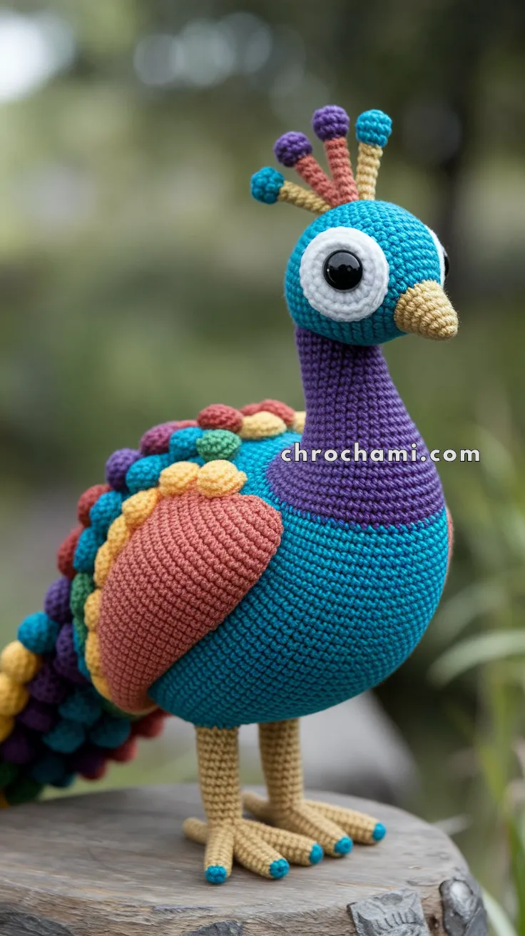 Amigurumi Rainbow Peacock – FREE Crochet Pattern