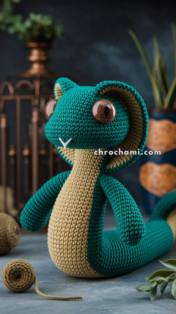 Amigurumi Slytherin Serpent – FREE Crochet Pattern