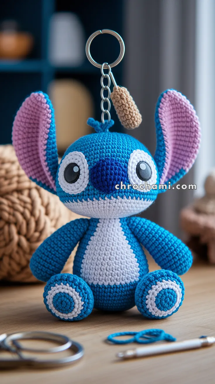 Amigurumi Stitch Keychain – FREE Crochet Pattern