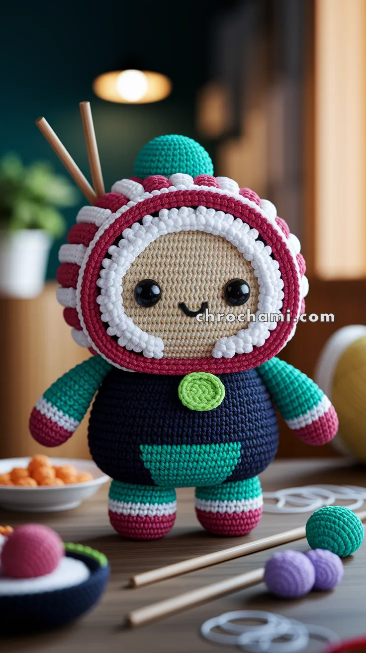 Amigurumi Sushi Roll Character – FREE Crochet Pattern