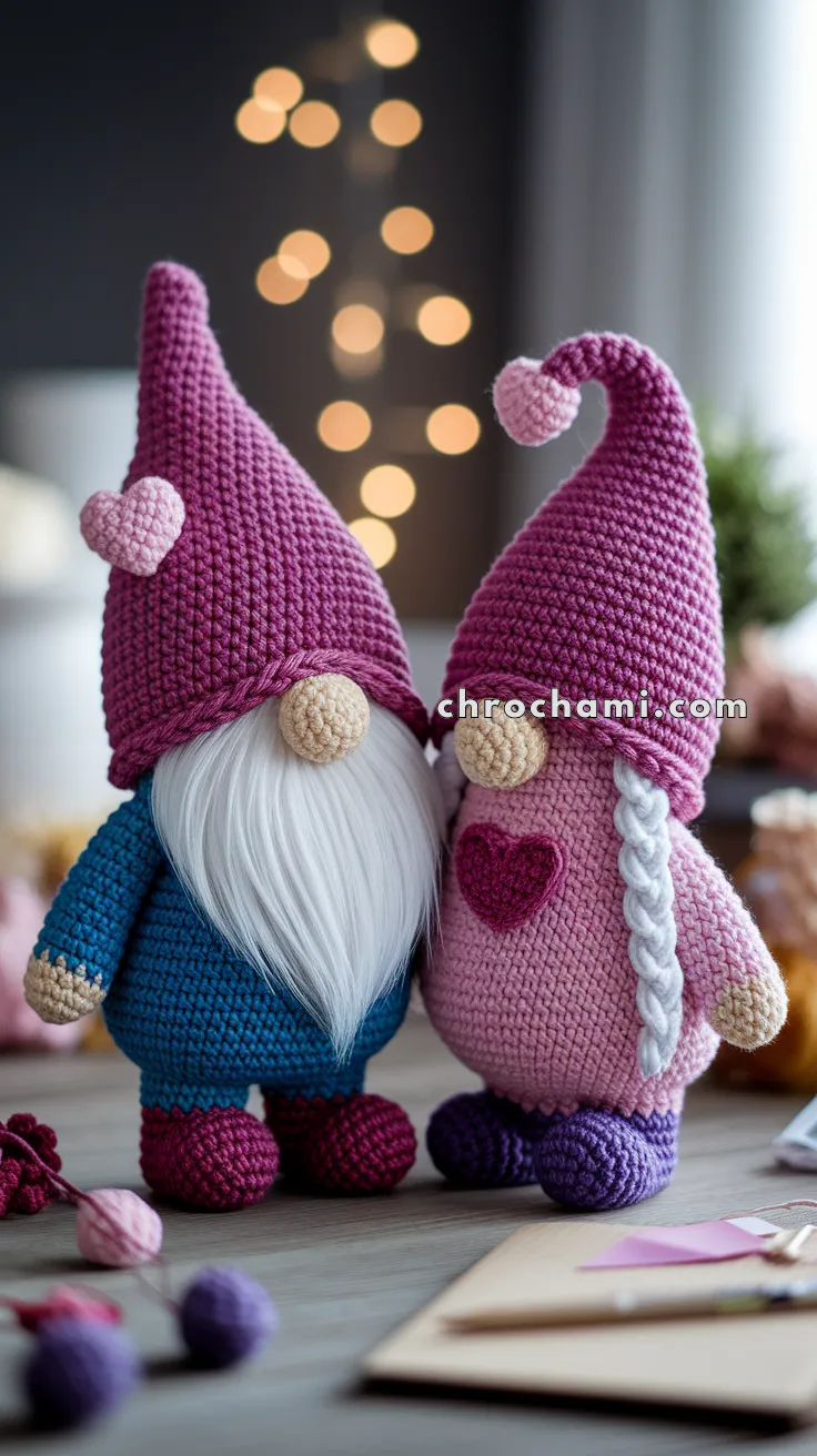 Amigurumi Valentine Gnome Couple – FREE Crochet Pattern