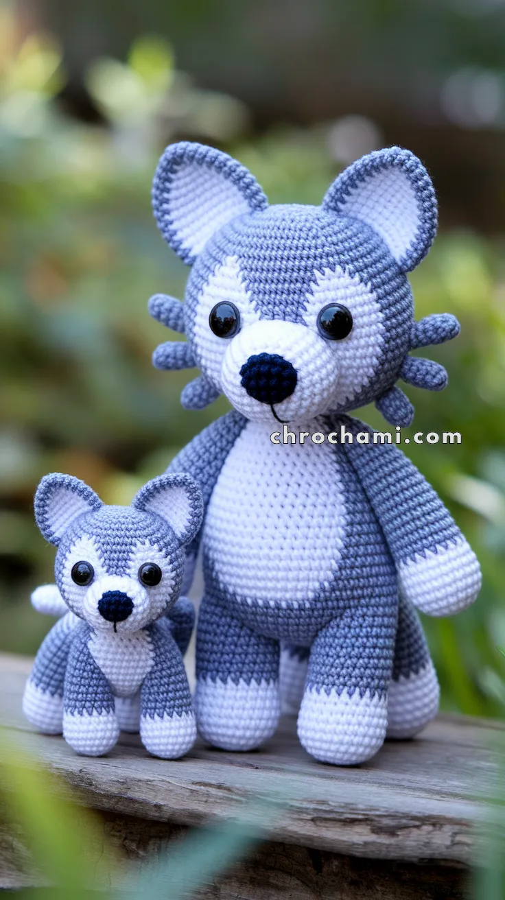 Amigurumi Wolf With Pups – FREE Crochet Pattern